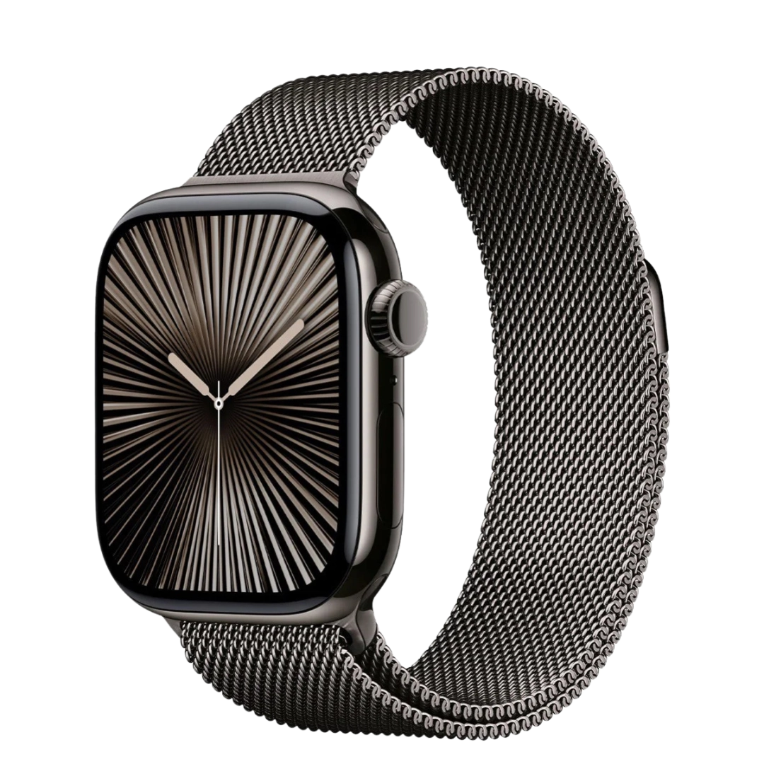 Apple Watch Series 10 46mm Slate Titanium Case with Slate Milanese Loop - S/M (MC7R4)