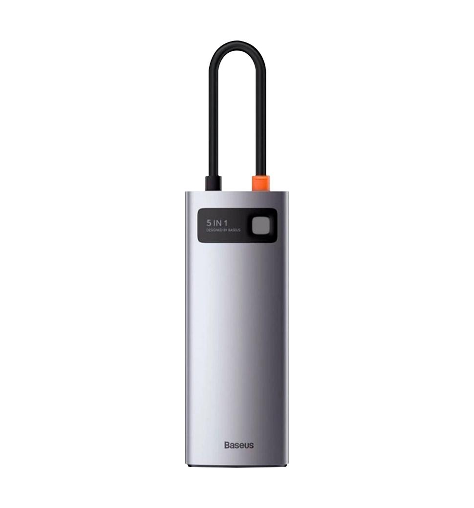 Хаб Baseus Multifunctional Metal Gleam 5- in-1 Type-C (Gray) (CAHUB-CX0G)