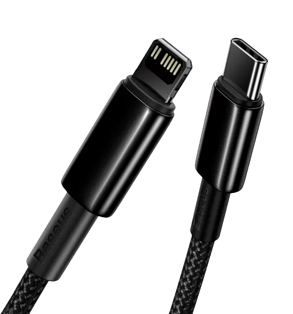 Кабель Baseus Tungsten Gold Type-C to Lightning PD 20W (1m) (black)(CATLWJ-01)