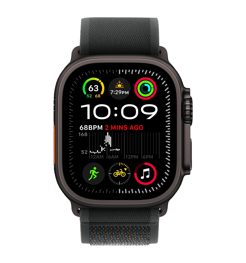 Apple Watch Ultra 2 49mm GPS + LTE Black Titanium Case with Black Trail Loop S/M (MX4U3)
