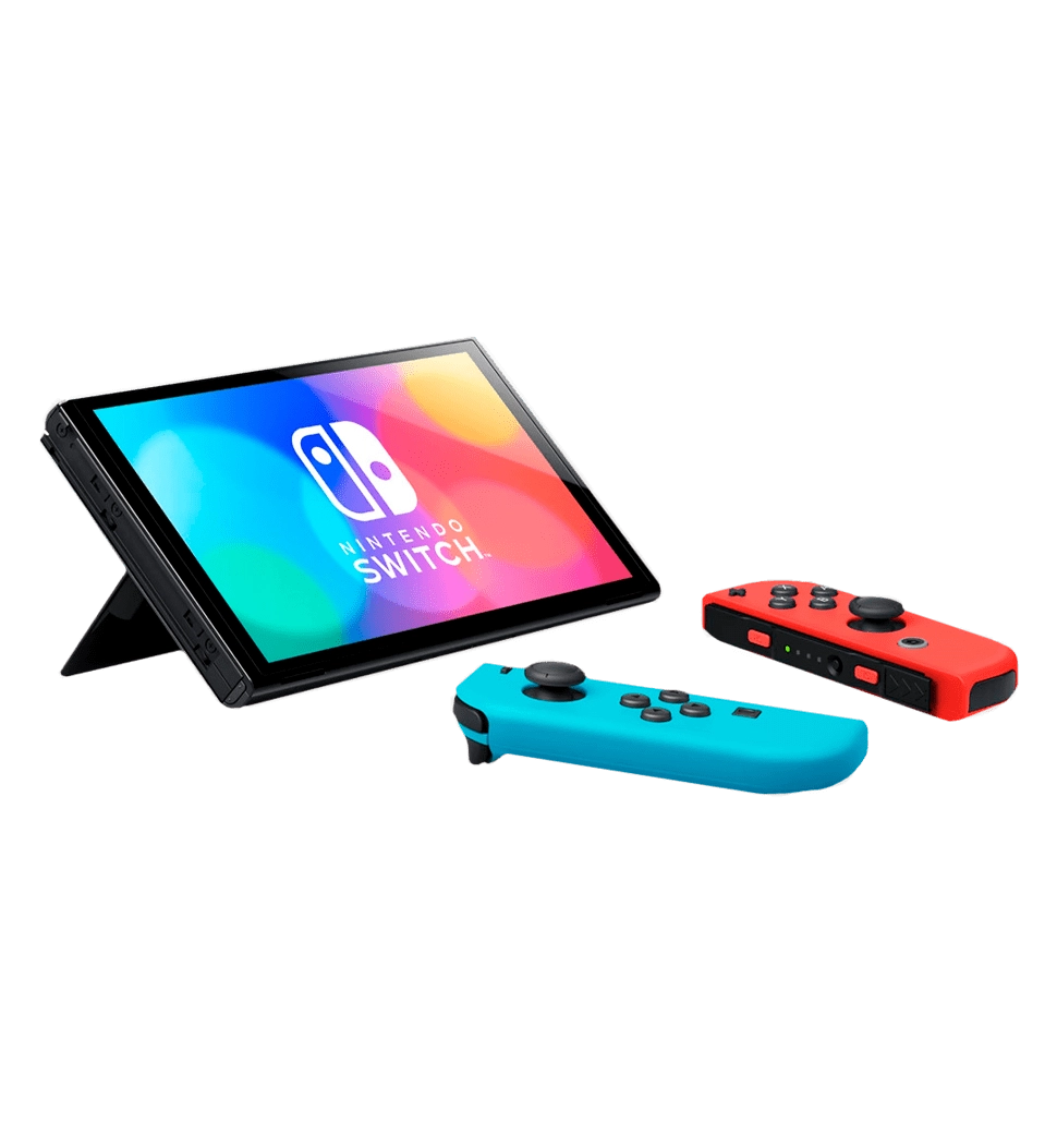 Портативная игровая приставка Nintendo Switch OLED with Neon Blue and Neon Red Joy-Con