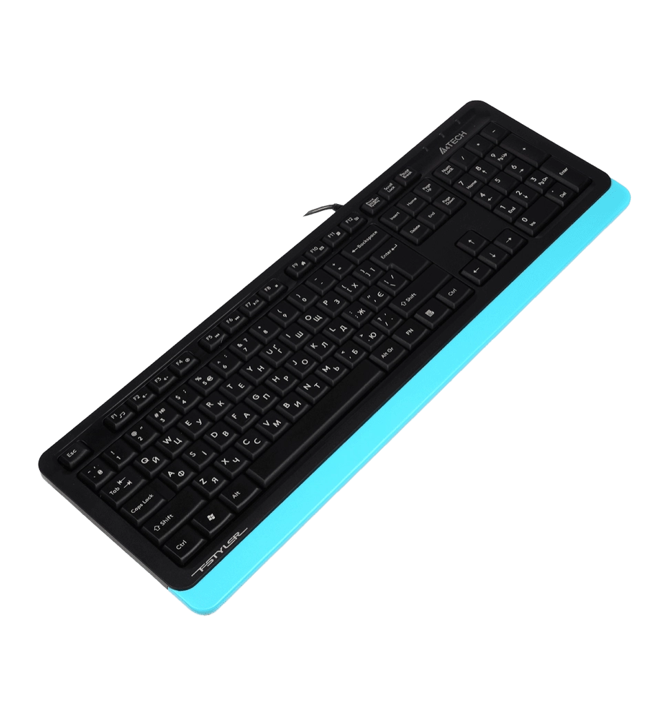 Клавіатура A4Tech Fstyler FK10 (Blue) , USB, чорний+ блакитний