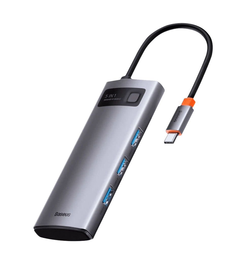 Хаб Baseus Multifunctional Metal Gleam 5- in-1 Type-C (Gray) (CAHUB-CX0G)