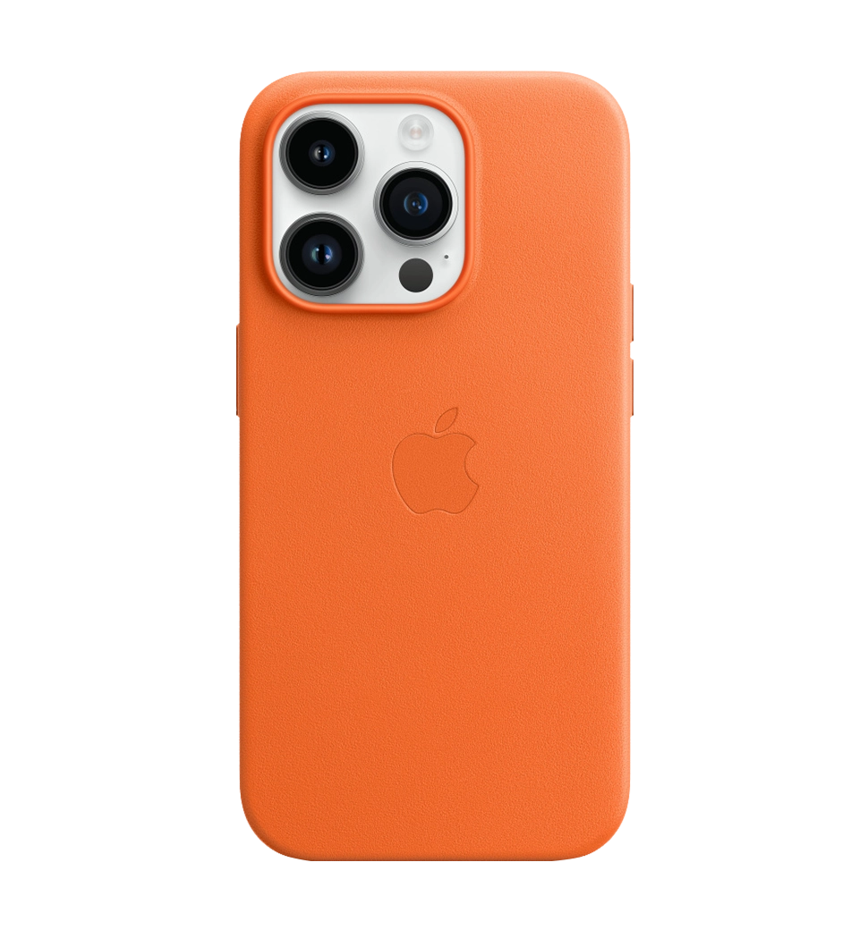 Чохол шкіряний iPhone 14 Pro Leather Case with MagSafe Orange (MPPL3)