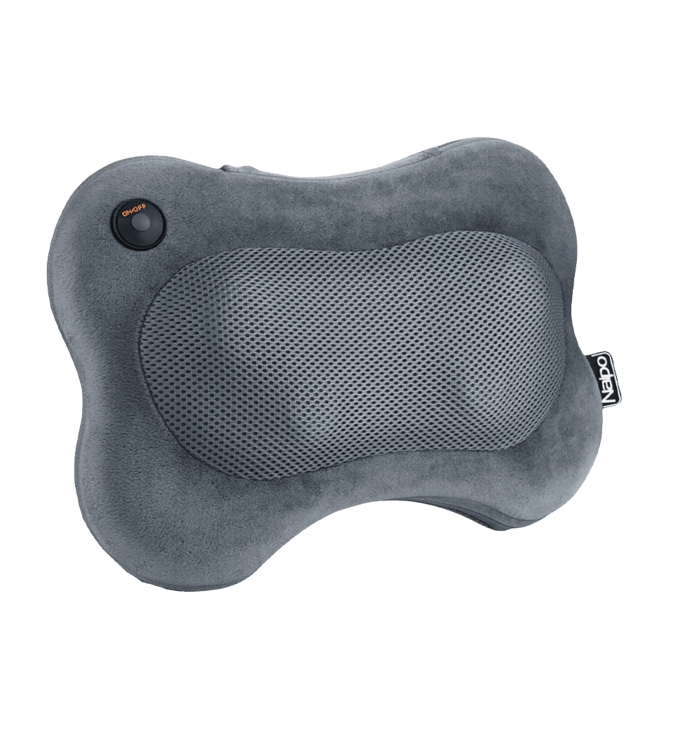Массажная подушка NAIPO Back and Neck (Ultra-soft Plush Fabric) для спины и шеи с подогревом и доп