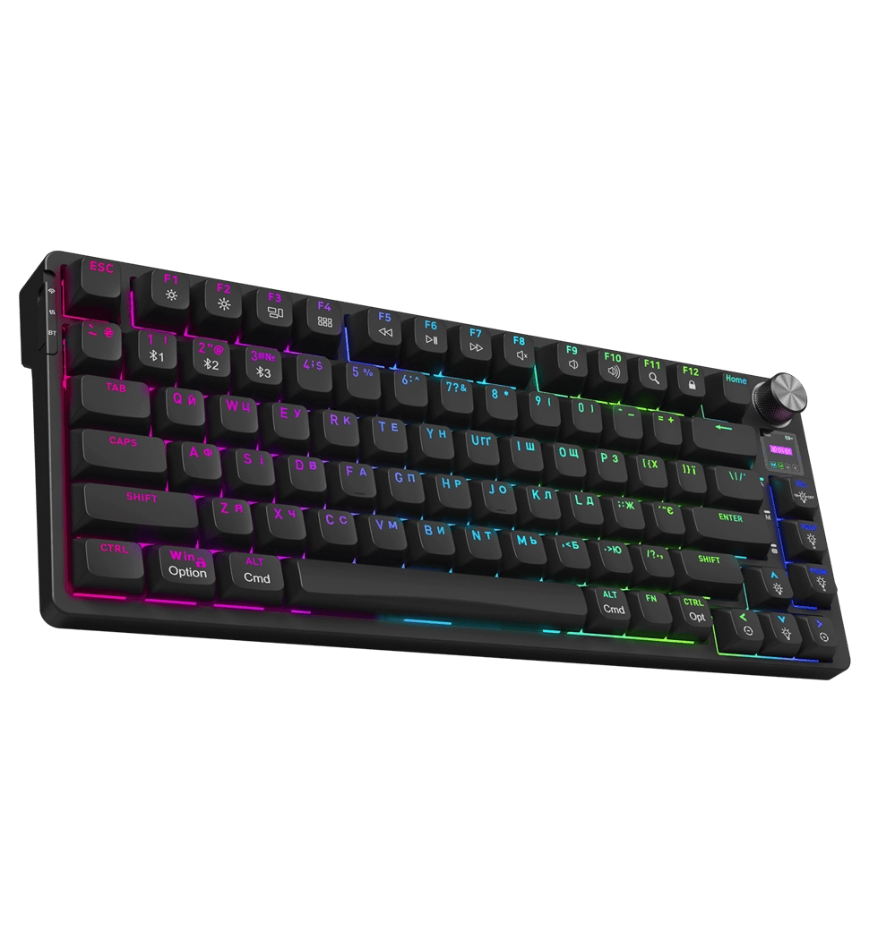 Ігрова клавіатура HATOR Icefall PRO бездротова з TFT-дисплеєм (HTK450UA) чорна