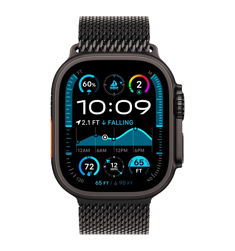 Apple Watch Ultra 2 49mm GPS + LTE Black Titanium Case with Black Titanium Milanese Loop Large (MX5V3)