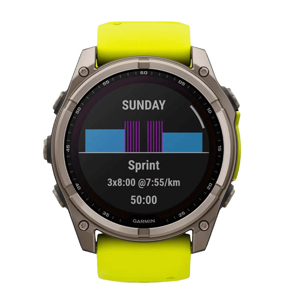 Спортивний годинник Garmin Fenix 8 51mm Solar Sapphire Titanium w. Amp Yellow/Graphite Silicone Band (010-02907-20/21)