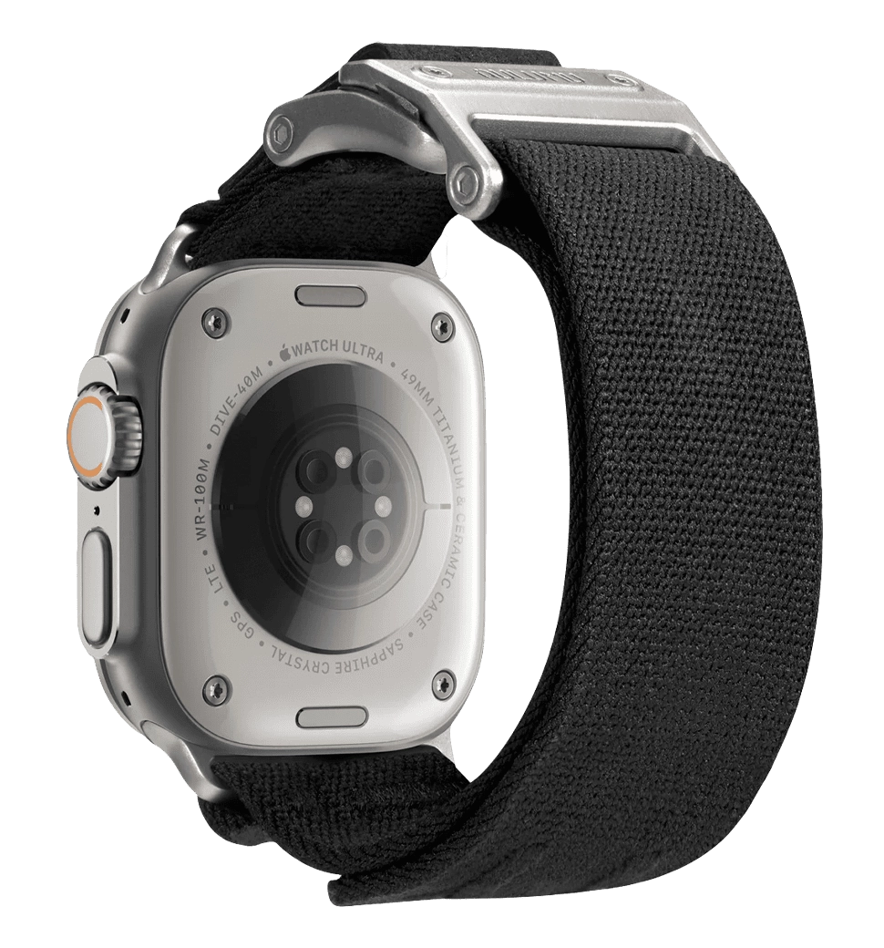 Ремінець AULUMU A11 band for Apple Watch,  Silver buckle+Black Strap black+black A11-NL-BK-SL