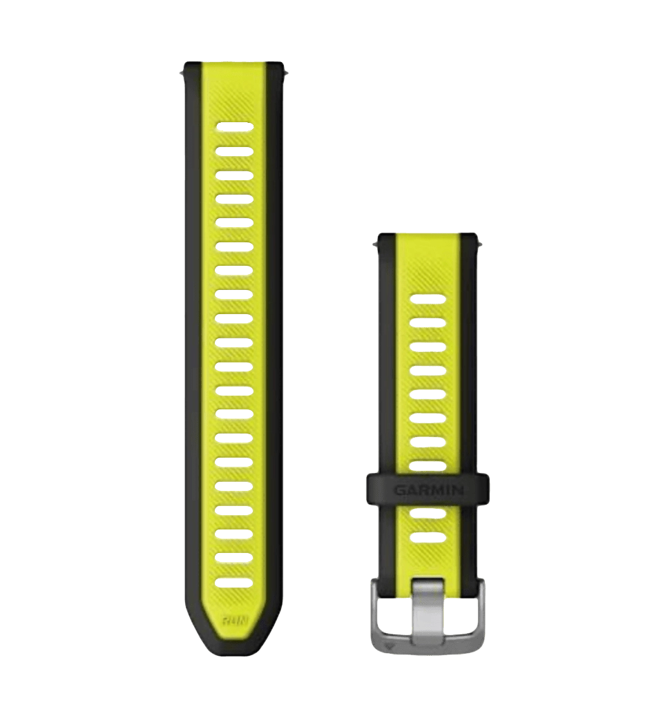 Швидкозмінні ремінці Garmin силіконові (20 мм) яскраво-жовті/чорні