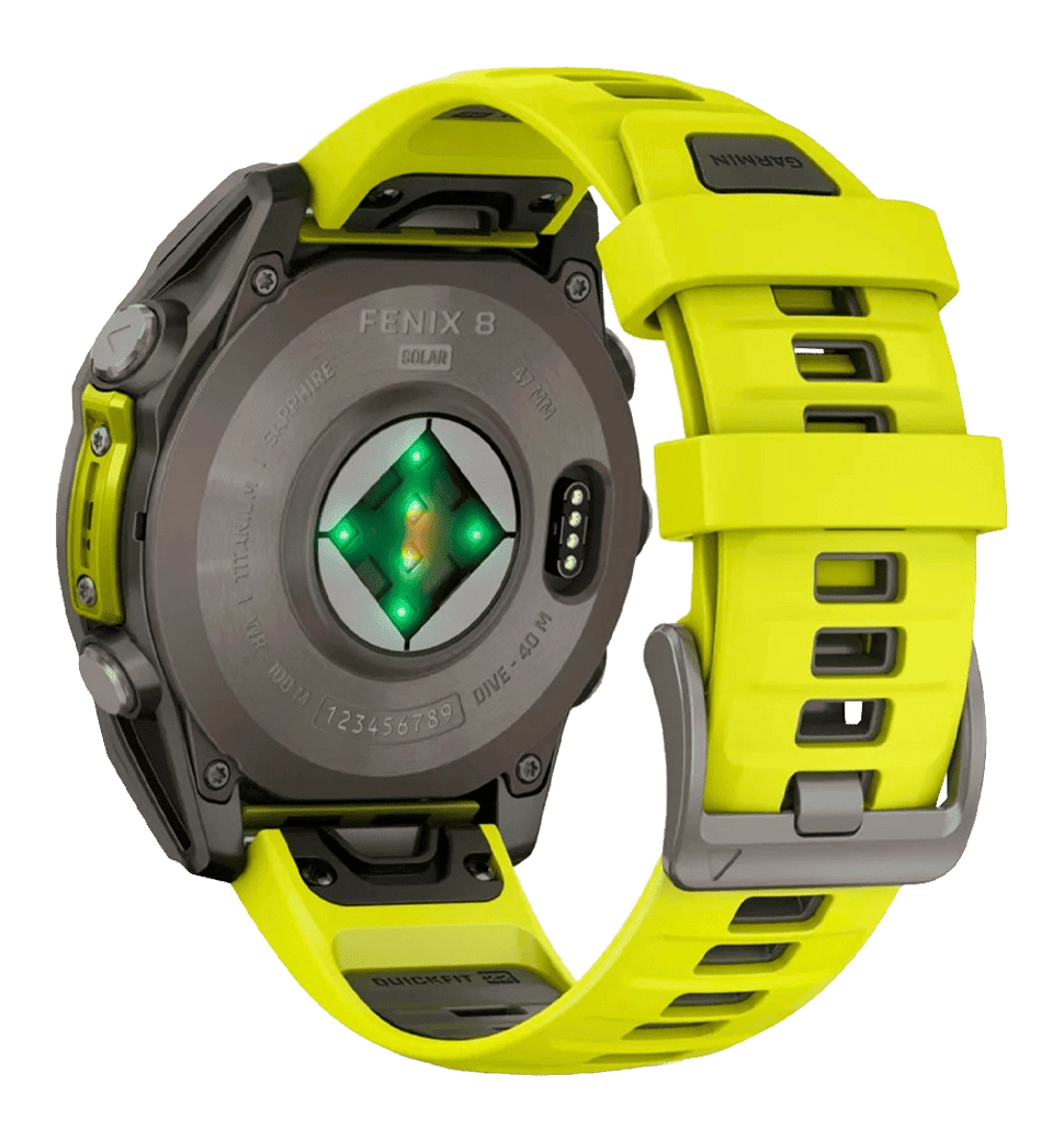 Спортивные часы Garmin Fenix 8 51mm Solar Sapphire Titanium w. Amp Yellow/Graphite Silicone Band (010-02907-20/21) UA
