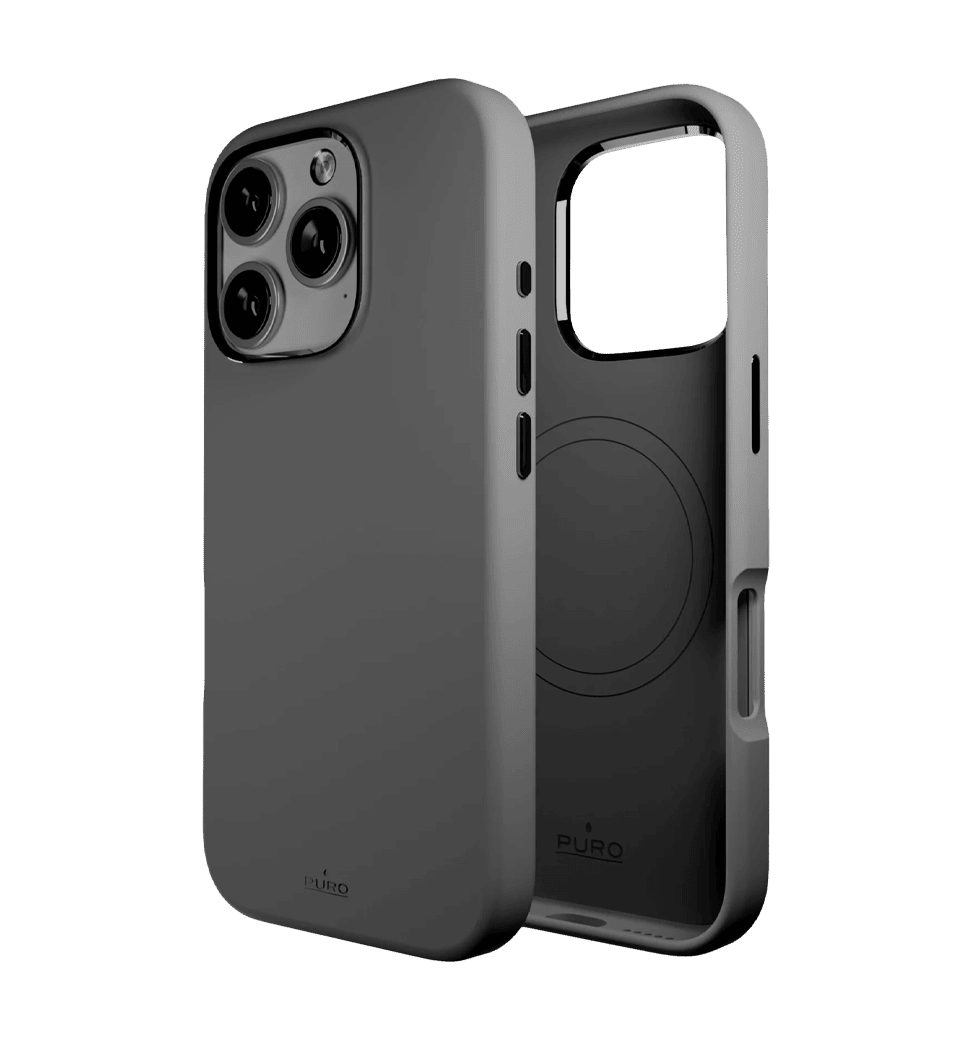 Чохол Puro Liquid Silicon Cover "ICON MAG PRO" with Magsafe, iPhone 16 Pro, dark grey PUIPC16P61ICONMPDKGR