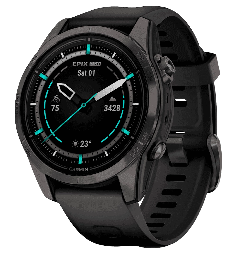 Garmin Epix Pro Gen 2 Sapphire 42mm Carbon G. DLC Ti. with Black Band (010-02802-14/15)