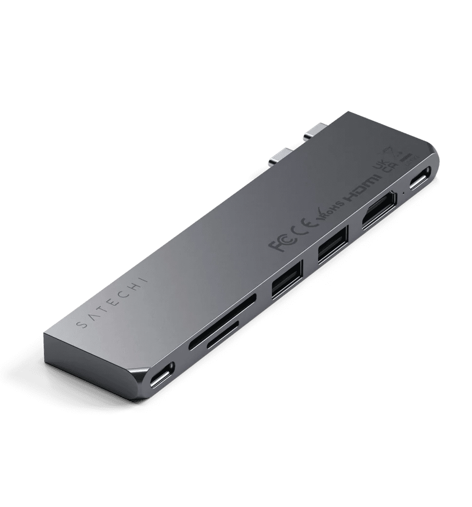 Хаб Satechi Aluminum USB-C Pro Hub Slim Adapter Space Gray (ST-HUCPHSM)