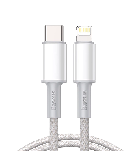 Кабель Baseus High Density Braided Type-C to Lightning PD 20W 1m White (CATLGD-02)