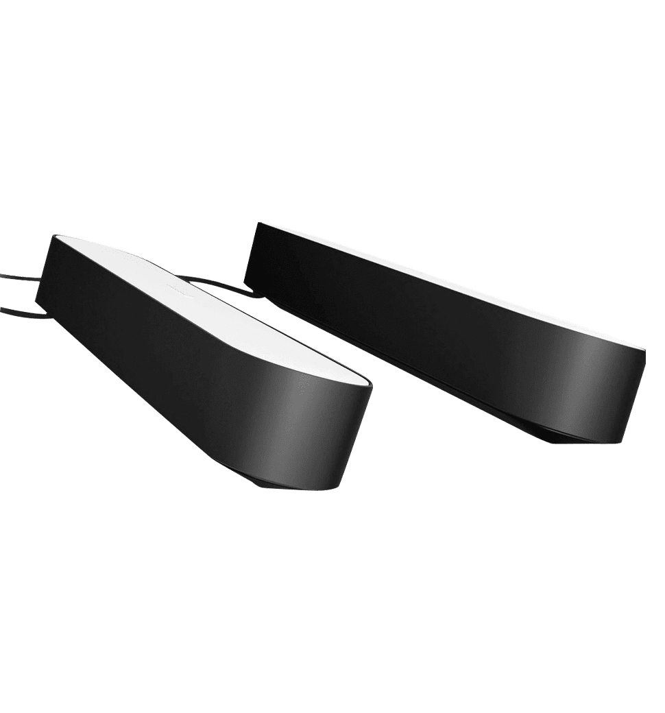 Умная панель освещения Philips Hue Play, 2000K-6500K, RGB, ZigBee, димування, базовий комплект, блок живлення, 2шт, чорний