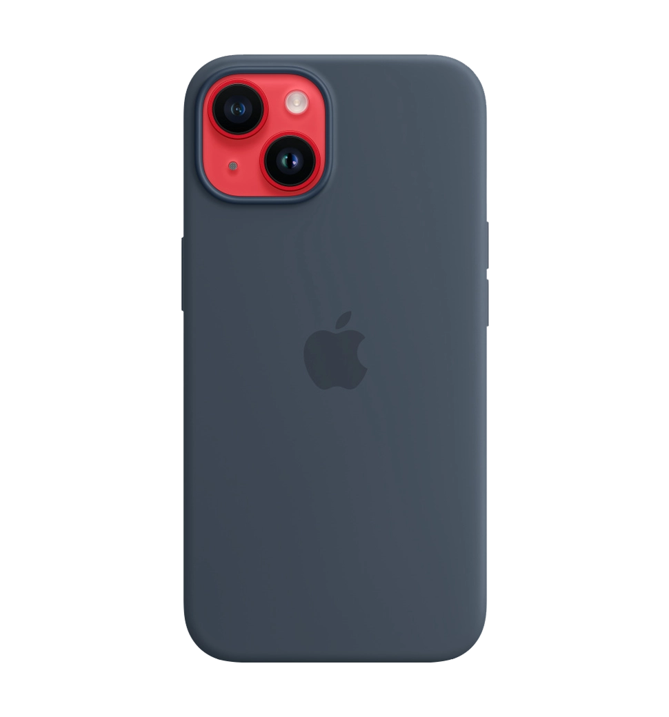 Чехол Силиконовый iPhone 14 Silicone Case with MagSafe Storm Blue (MPRV3)