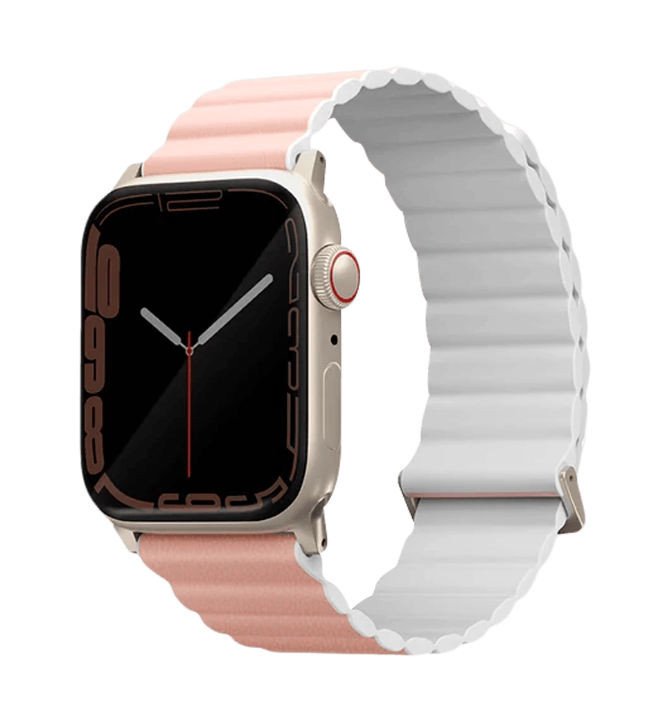 Ремешок Uniq Revix Premium для Apple Watch 49 | 45 | 44 | 42 mm pink-white (UNIQ-45MM-REVPBPNKWHT)
