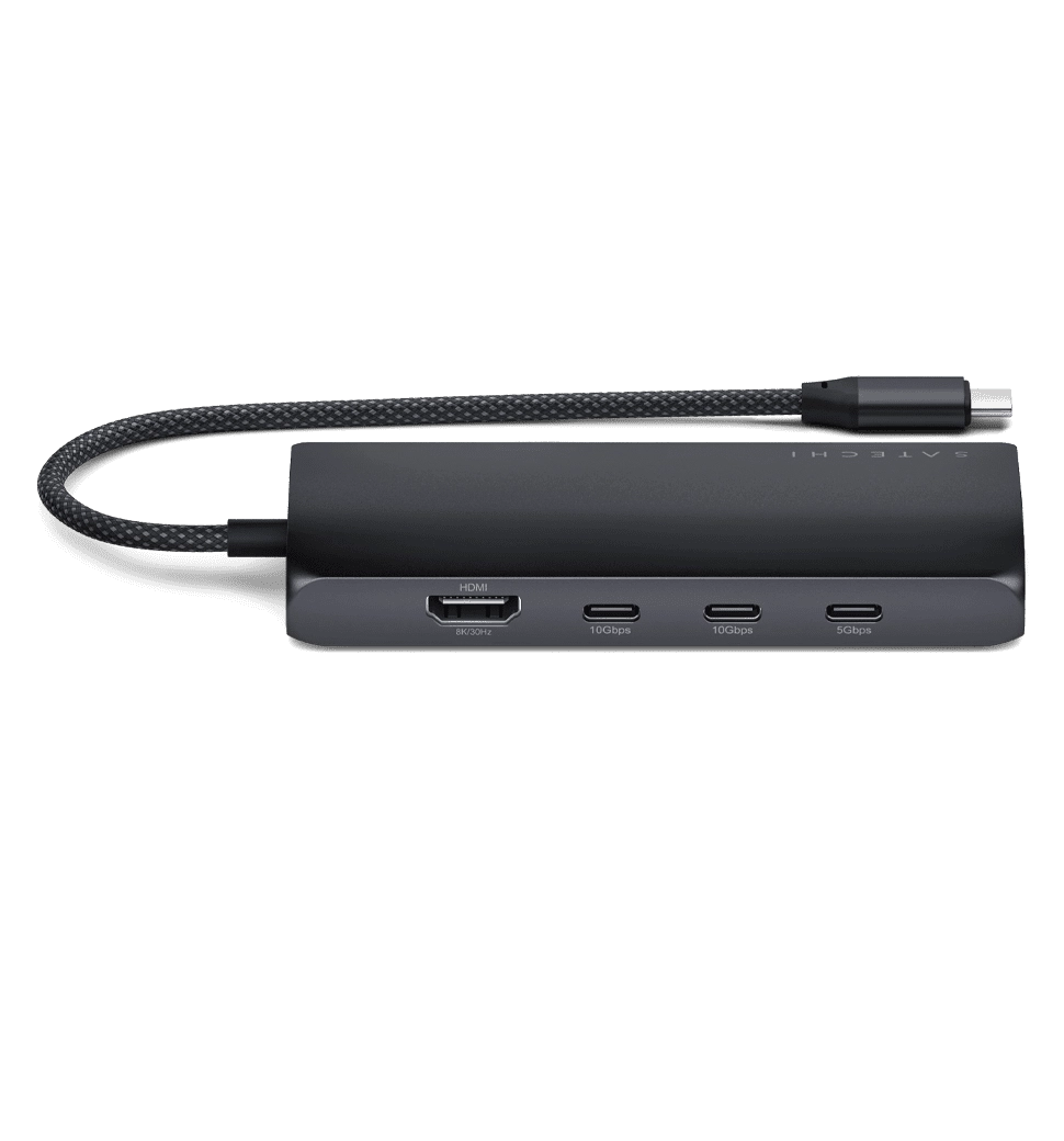 Satechi USB-C Multiport Adapter 8K with Ethernet V3 Midnight (ST-P8KED)