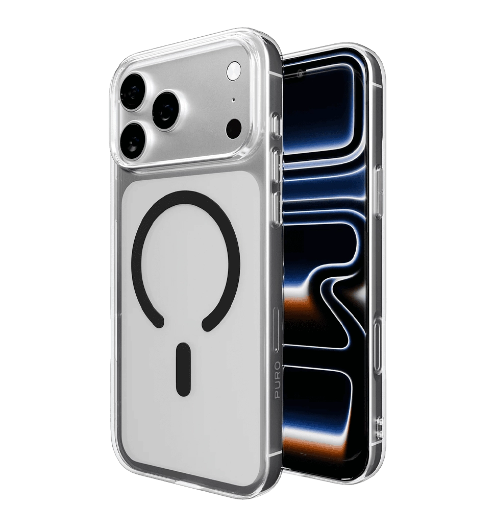 Чохол Puro Cover in TPU+PC "LITE MAG" with Magsafe for iPhone 17 Pro, transparent and black PUIPC17P63LITEMBLK