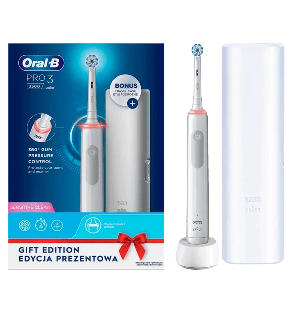 Зубная щетка BRAUN Oral-B PRO3 3500 D505.513.3X WT Gift Edition
