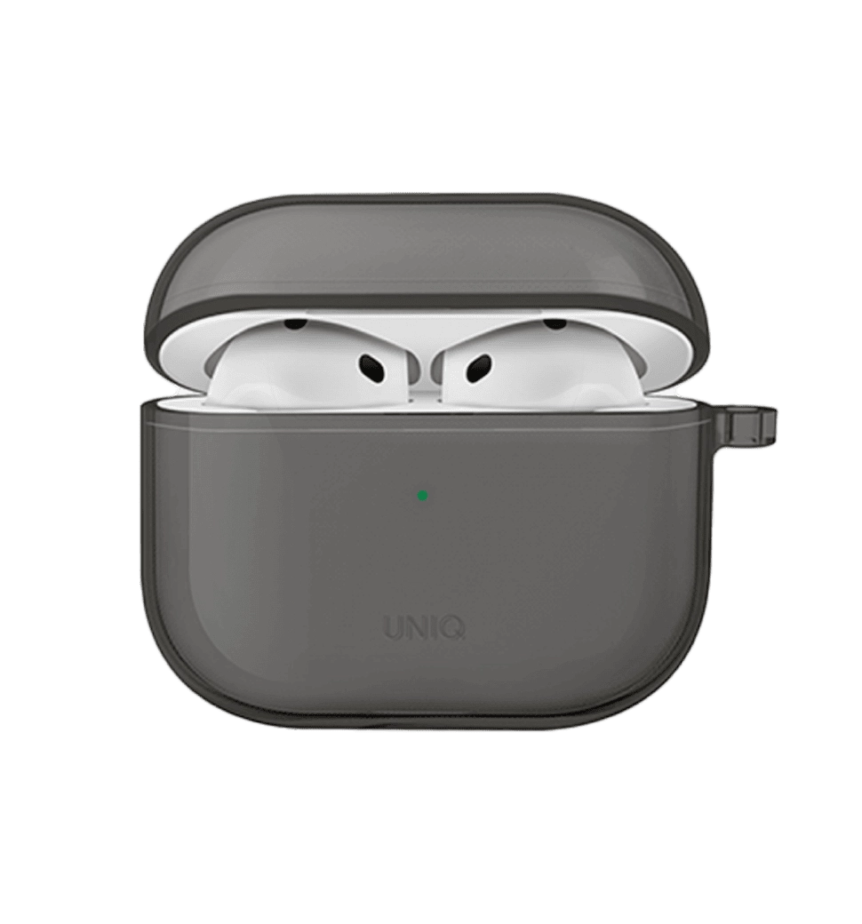 Чехол UNIQ Glase для AirPods 4 glossy smoke (UNIQ-AIRPODS(2024)-GLSSMK)