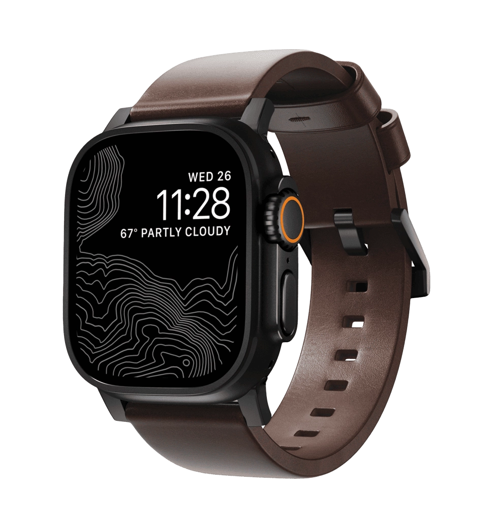 Ремінець Nomad Modern Leather Black Hardware Brown 46mm/49mm (NM01197485)