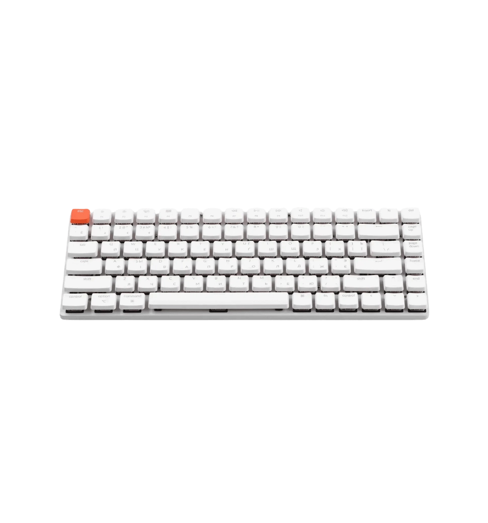 Клавиатура механическая Keychron K3 84Key, Gateron Blue, BT/USB-A, Low Profile, EN/UKR, No Led, Белая