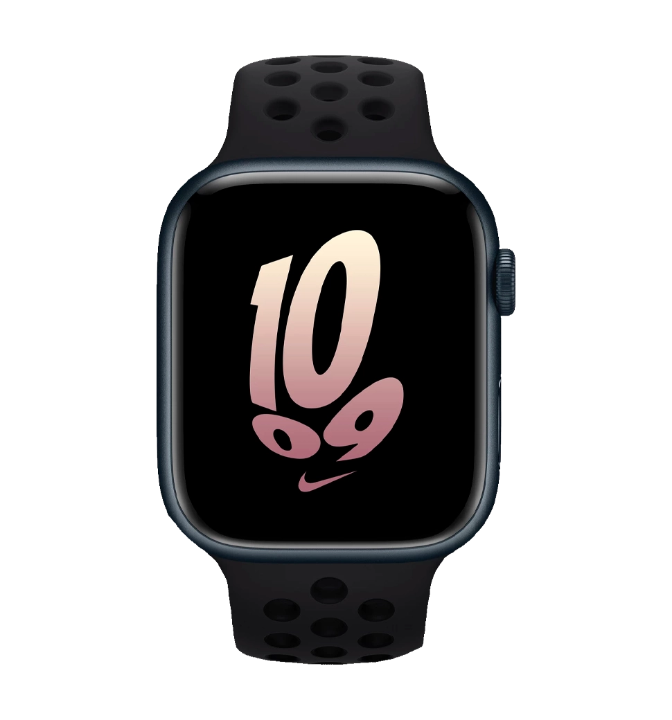 Смарт-часы Apple Watch Series 8 45mm Midnight Aluminum Case with Black/Black NikeSport Band (MPH43)
