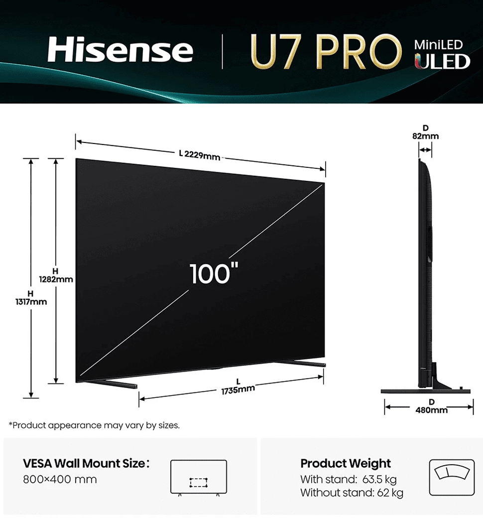 Телевізор HISENSE 100U7Q PRO