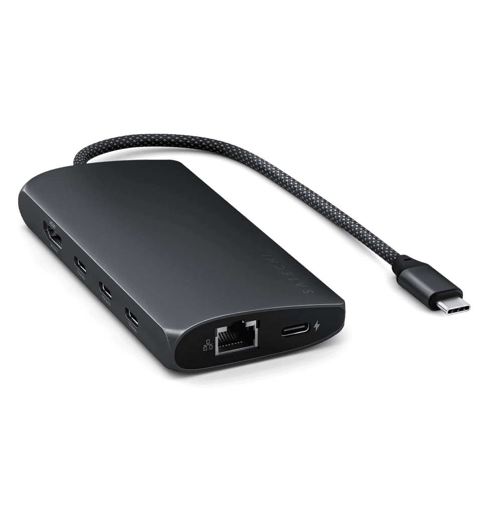 Satechi USB-C Multiport Adapter 8K with Ethernet V3 Midnight (ST-P8KED)