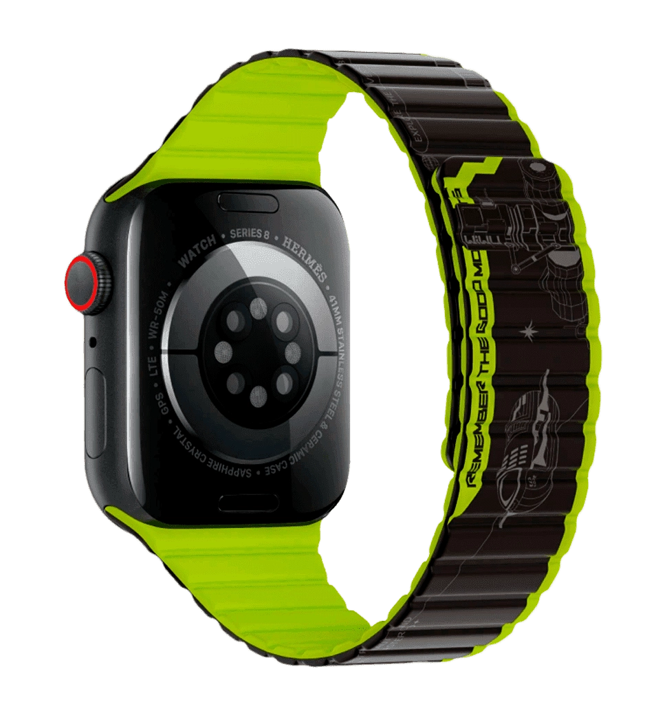 Wiwu Apple Watch 42 44 45 49mm Smart Magnetic silicone watch band Black Green YABLUKA.ua