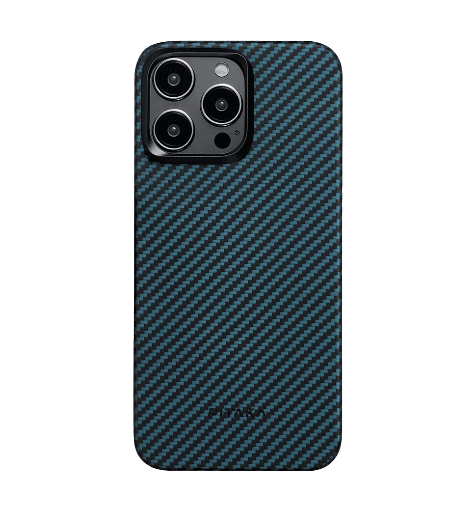 Чохол Pitaka MagEZ Case 4 Twill 1500D Black/Blue for iPhone 15 (KI1508)