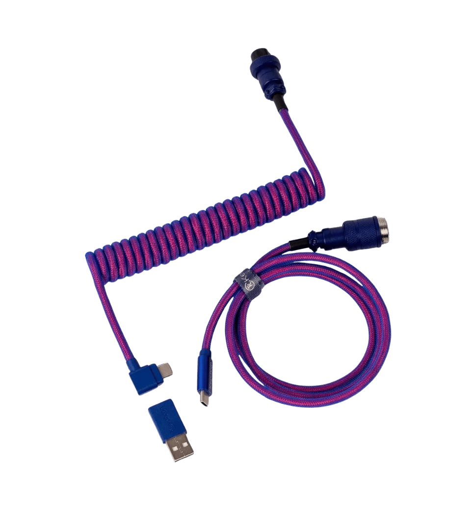 Кабель Type-A/Type-C Keychron Premium Coiled Aviator Cable-Angled Purpule