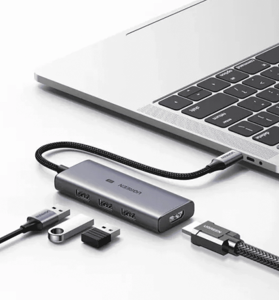 Хаб UGREEN CM500 4-in-1 USB Type-C to 3xUSB 3.0 + HDMI Multifunction Adapter Space Gray (50629)