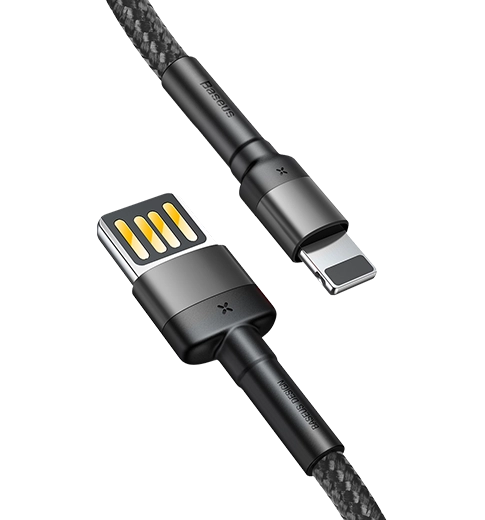 Кабель Baseus Cafule Cable (SpEd) 2.4A 1m Gray/Black (CALKLF-GG1)