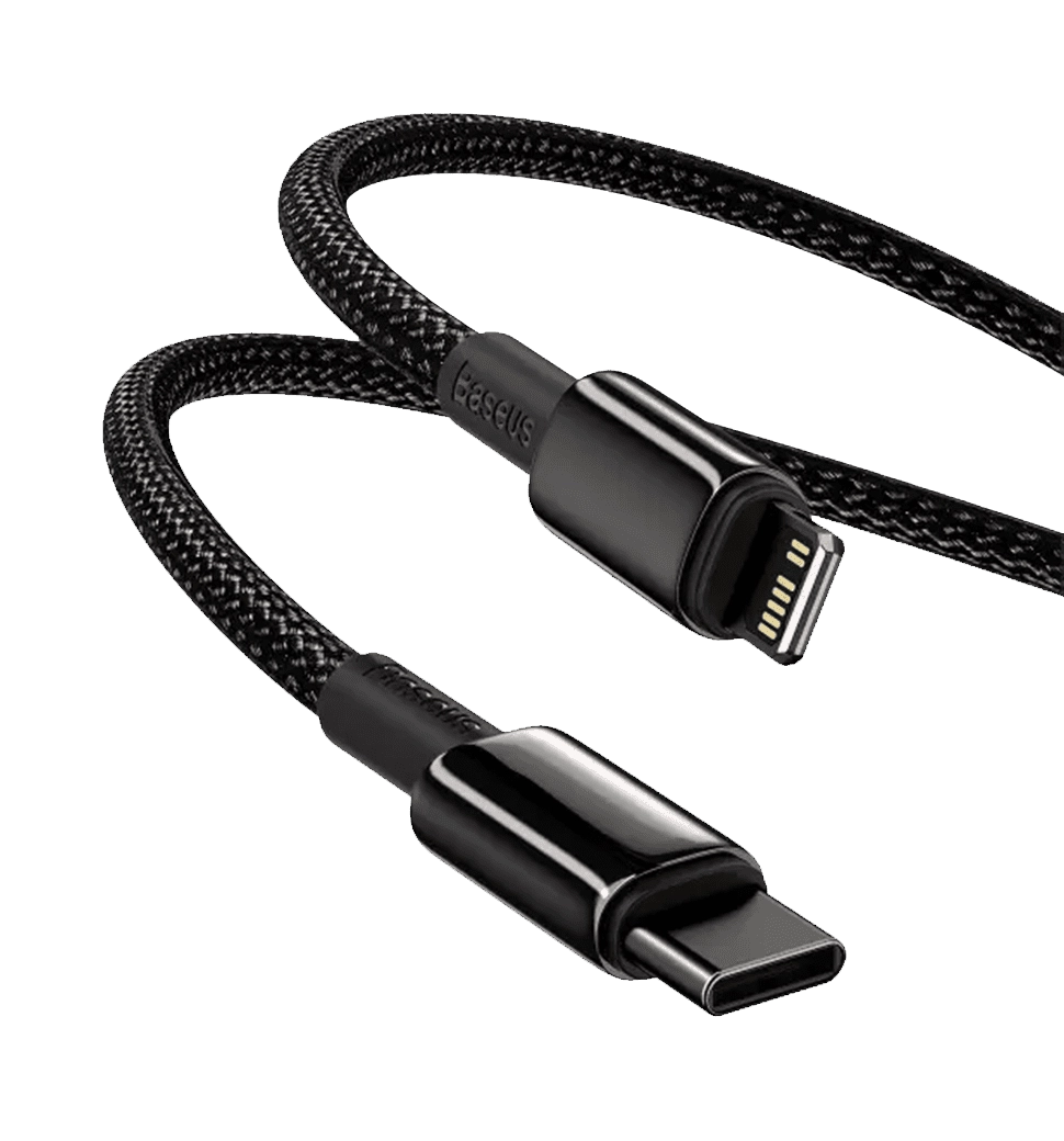 Кабель Baseus Tungsten Gold Type-C to Lightning PD 20W (1m) (black)(CATLWJ-01)