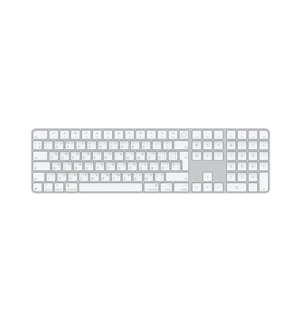 Apple Magic Keyboard with Touch ID and Numeric Keypad for Mac with Apple silicon - White Keys (MXK73)