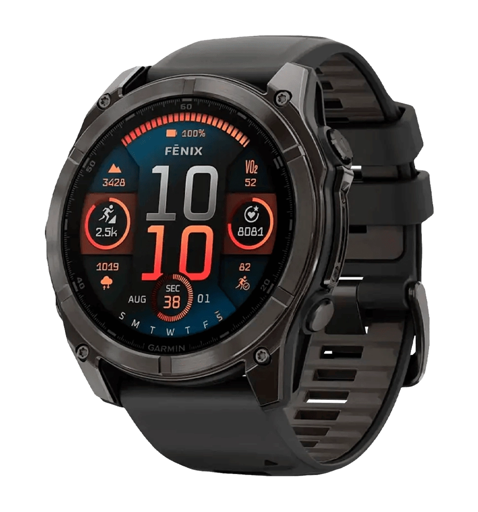 Спортивные часы Garmin Fenix 8 51mm AMOLED Sapphire Carbon Gray DLC Titanium w.Black/Pebble Gray S.Band (010-02905-20/21)