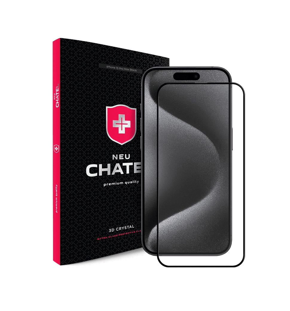 Защитное стекло +NEU Чат Corning Gorilla Anti-Static Mesh iPhone 15 Pro Max Black