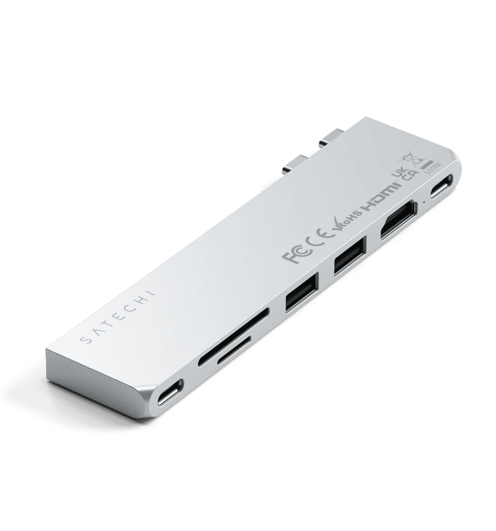 Хаб Satechi Aluminum USB-C Pro Hub Slim Adapter Silver (ST-HUCPHSS)
