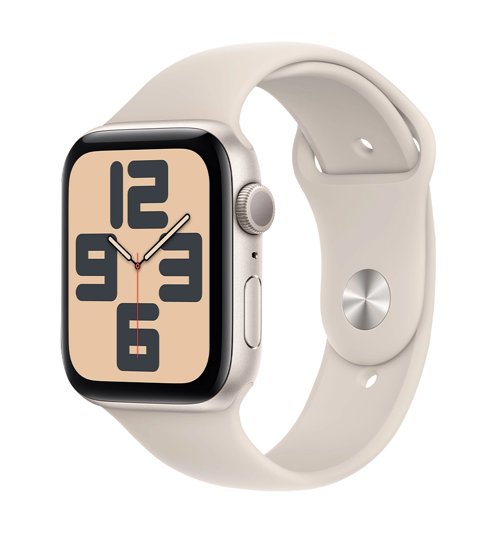 Смарт-годинник Apple Watch SE (gen 2) 2023 44mm Starlight Aluminum Case with Starlight Sport Band S/M (MRE43)