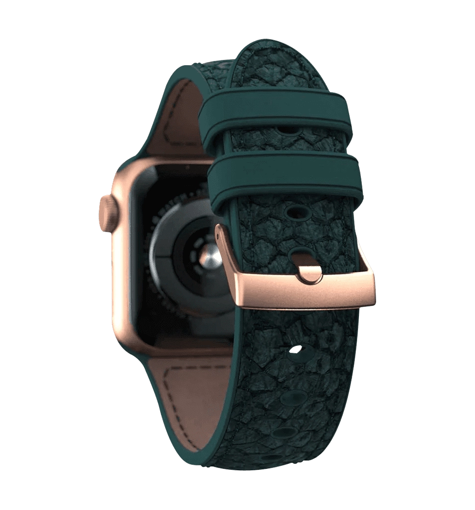 Ремешок Njord Salmon Leather Strap Dark Green для Apple Watch 45mm/44mm (SL14122)