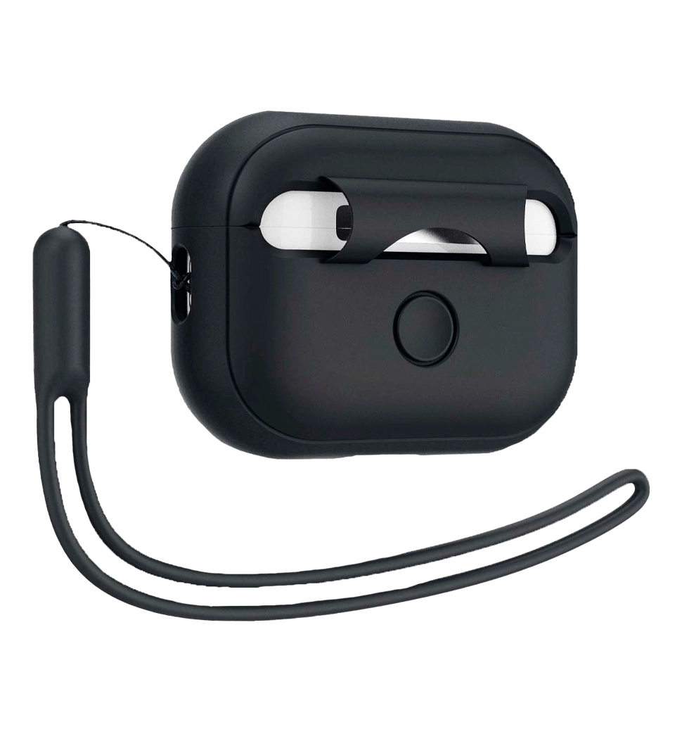 Чохол Spigen для Apple AirPods Pro 2 Silicone Fit, Black+Black Strap(ACS05479)