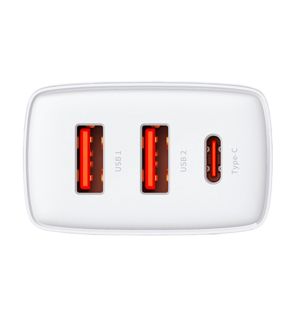 Адаптер Baseus Compact Quick Charger 2U+C 30W EU White (CCXJ-E02)