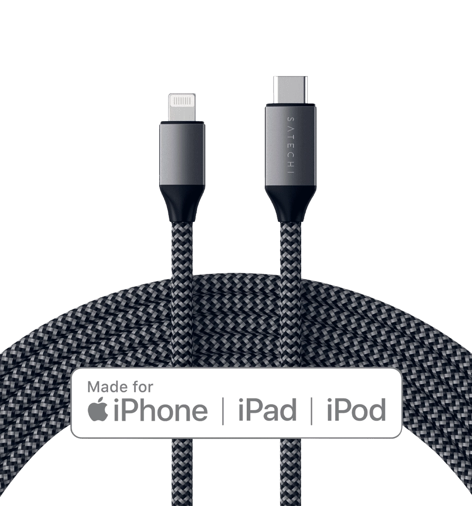 Satechi USB-C to Lightning Cable Space Gray (1.8 m) (ST-TCL18M)