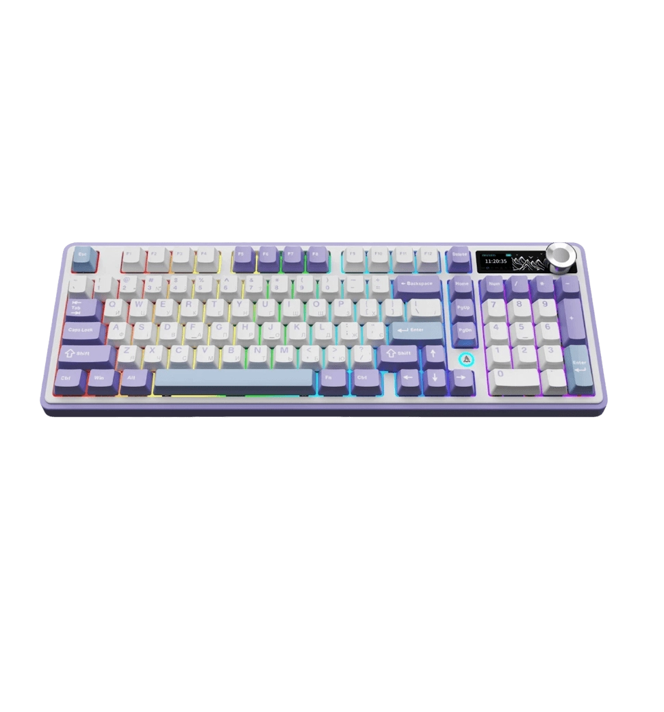 Бездротова механічна клавіатура Ajazz AK980 Clear Sky Switch - Purple (AK980-CS-PWB)