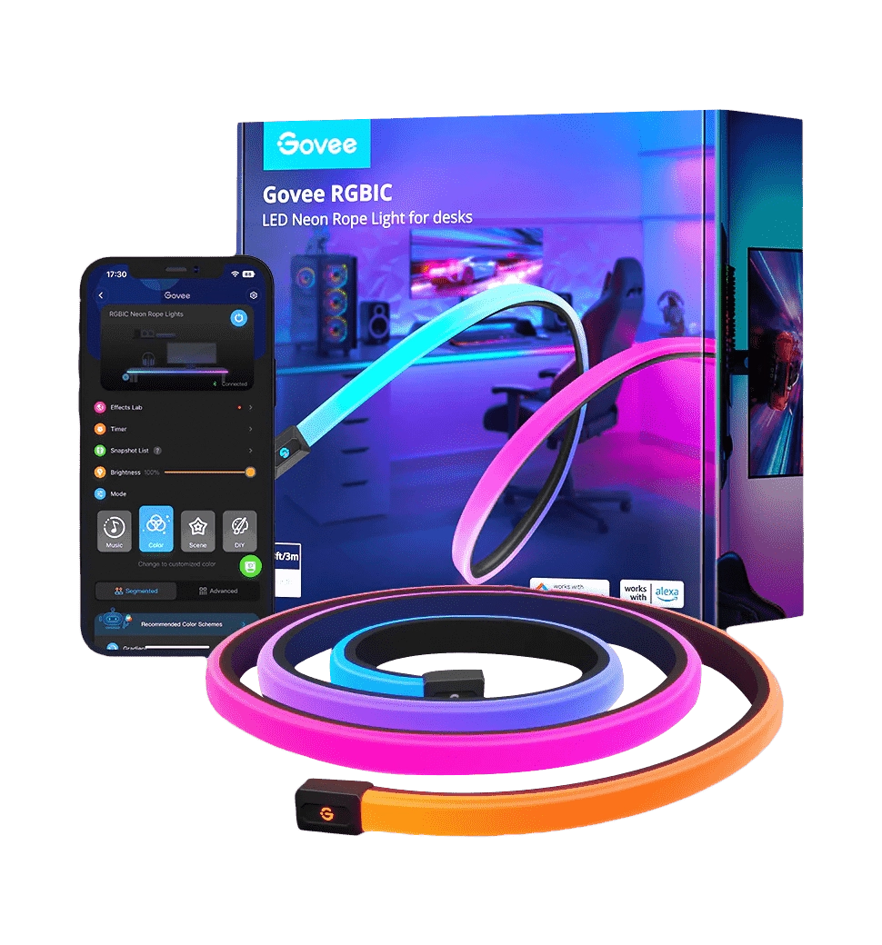 Лента светодиодная умная Govee H61C3 Neon Gaming Table Light, 3м, WI-FI/Bluetooth, белый