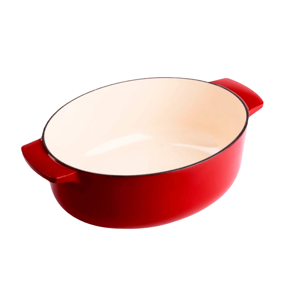 Гусятниця чавунна з кришкою KitchenAid, 30 см, 5,6 л, червона (CC006063-001)