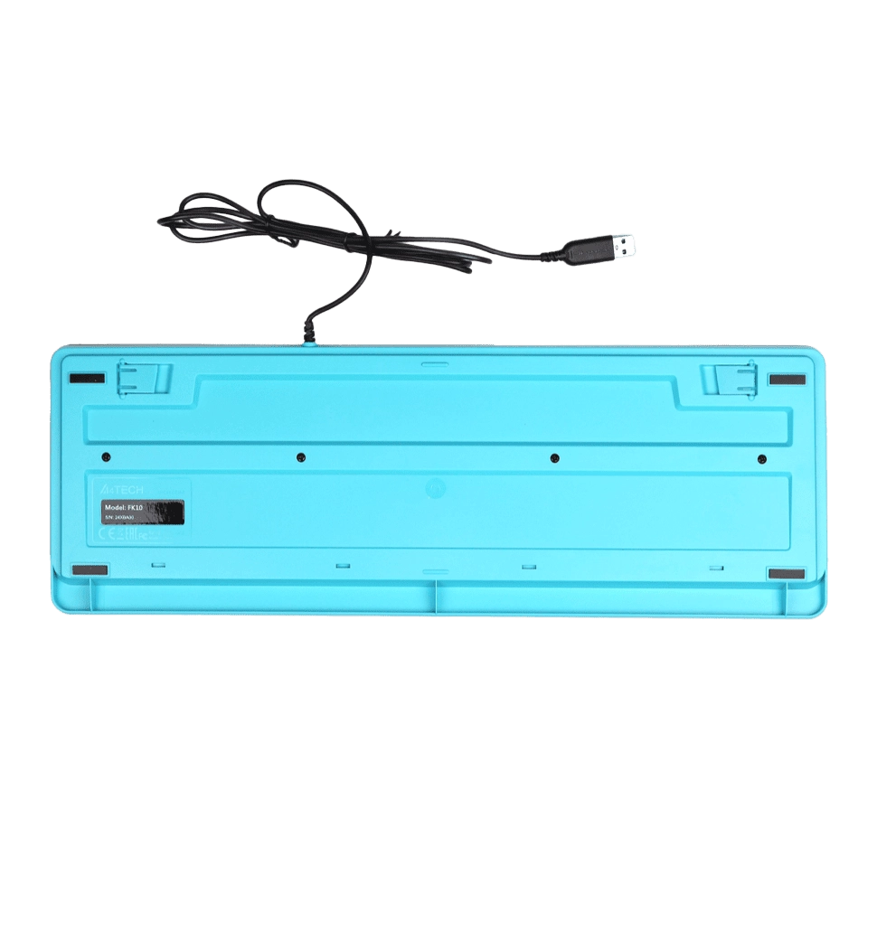Клавіатура A4Tech Fstyler FK10 (Blue) , USB, чорний+ блакитний